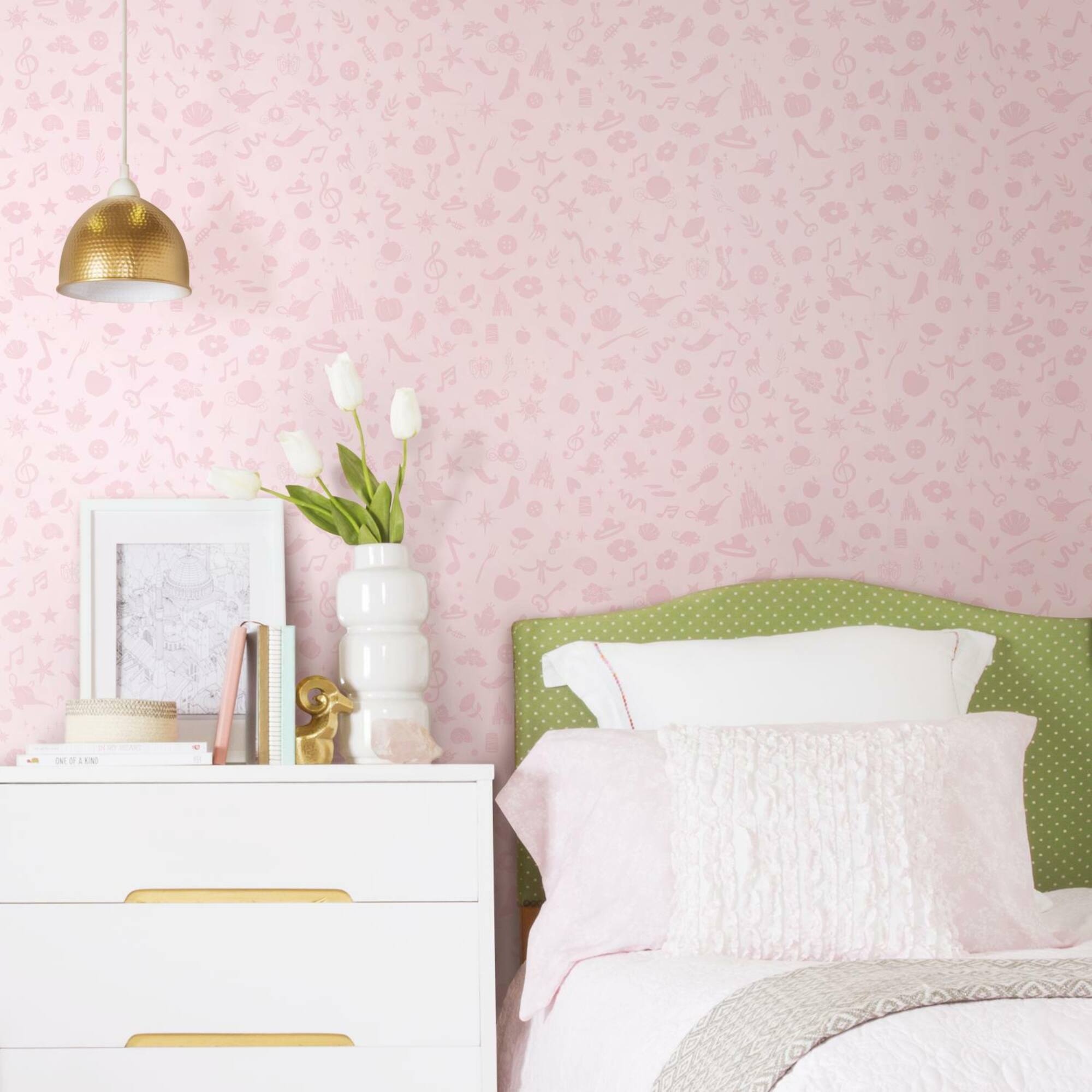 RoomMates Disney Princess Icons with Glitter Peel & Stick Wallpaper